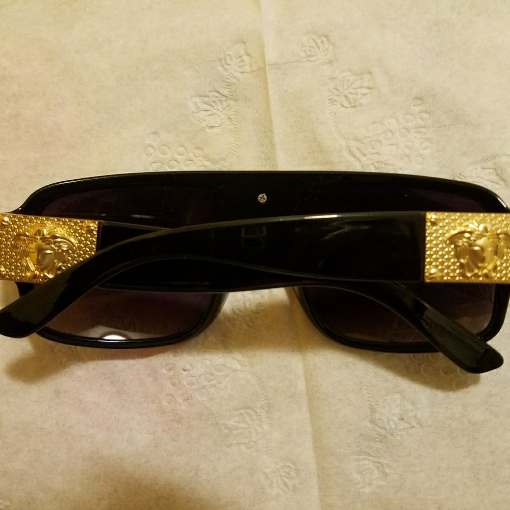 Authentic Versace  Black and Gold sunglasses